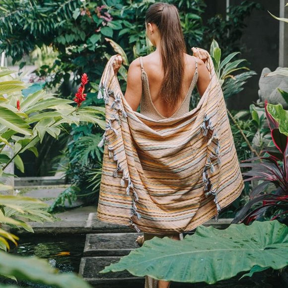 SALE! Sand Free Bohemian Turquoise 100% Turkish Cotton Beach Bath Towel - Picture 6 of 6